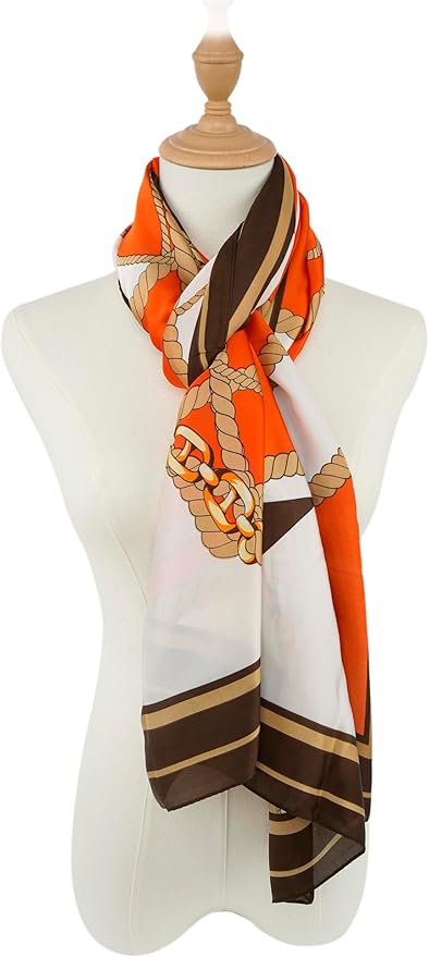 YOUR SMILE Large Mulberry Silk Feeling Long Stain Scarf Lightweight Sunscreen Shawls Wraps for Women