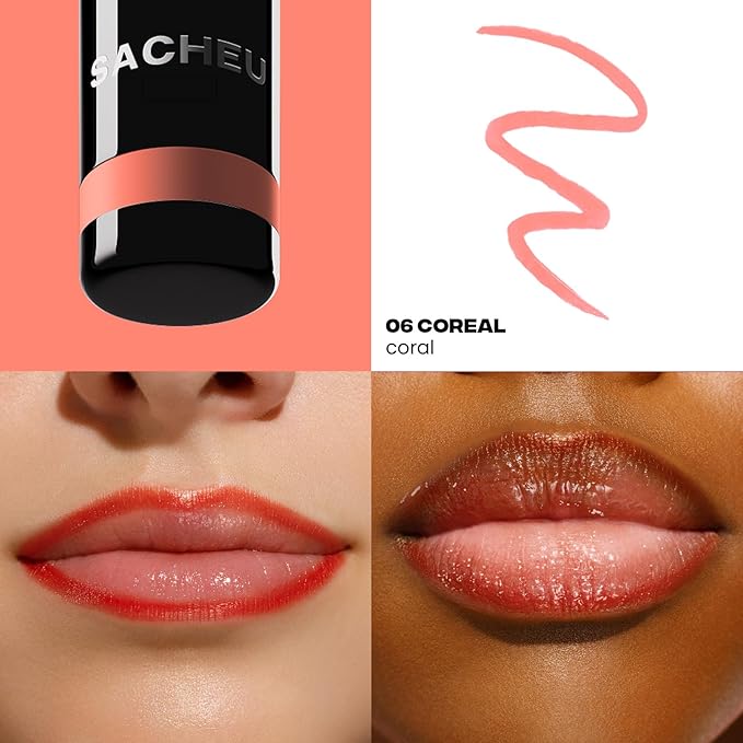 Sacheu Lip Liner STAY-N Peel Off Lip Stain — Long Lasting Waterproof Lip Tint with Hyaluronic Acid & Vitamin E — Transfer Proof Matte Finish, Vegan & Cruelty-Free (COREal)