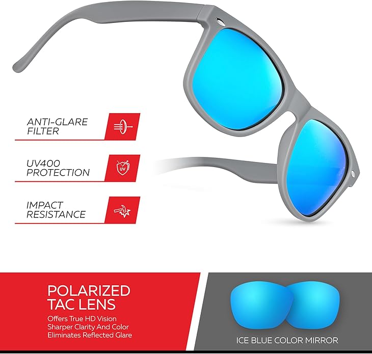 Retro Rewind Polarized Sunglasses for Men and Women - UV Protection Classic Sun Glasses