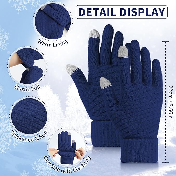 Omisy 4 Pairs Winter Gloves Women Touchscreen Cold Weather, Valentines Day Gifts for Her Wife Mom Girlfriend, Wam Mitten