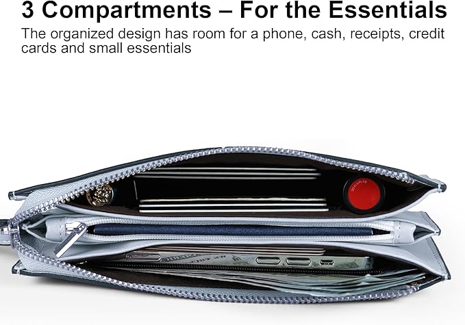 befen Genuine Leather Wristlet Clutch for Women Ultra-Slim Ladies Credit Card Holder Wallet Purses with RFID Protection