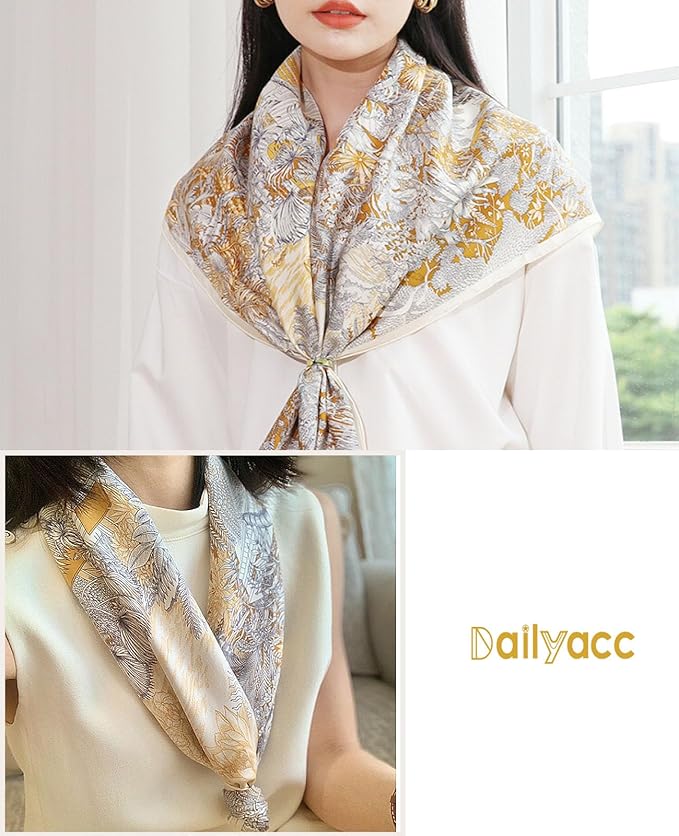 Dailyacc Hair Bandanas Scarf For Women Lightweight Fashion Neck Silk Satin Head Scarves For Sleeping Handbags Scarf