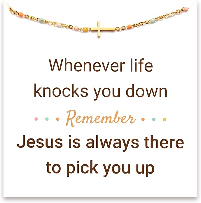 STORYJEWELLERY Christian Gifts for Women, Religious Confirmation and Baptism Gifts, Cross Bracelet for Women, Easter Gift, Encouragement Presents, Christian Jewelry