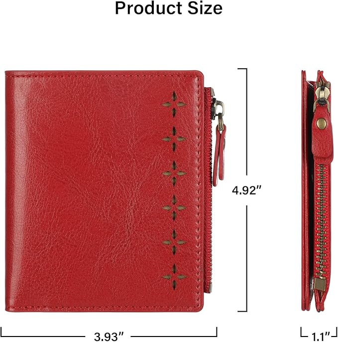 Lavemi Ultra Thin Small Compact Leather Womens Girls Wallets RFID Blocking Credit Card Holder for Women