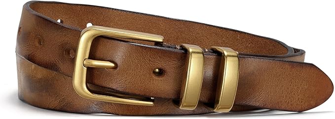 JASGOOD Women Belt Genuine leather Belt with Vintage Metal Buckle,Ladies Full Grain Leather Belt for Jeans Pants