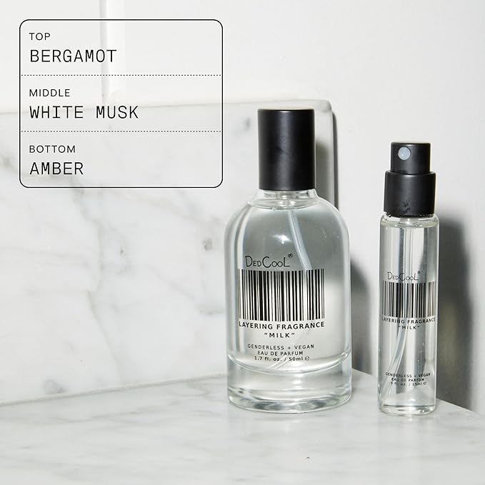 DedCool Eau de Parfum | Xtra Milk | Genderless Luxury Fragrance with Bergamot, White Musk & Amber | Non-Toxic, Vegan | Long-Lasting Perfume for Men & Women | Clean, Sophisticated Aroma | 1.7 fl oz