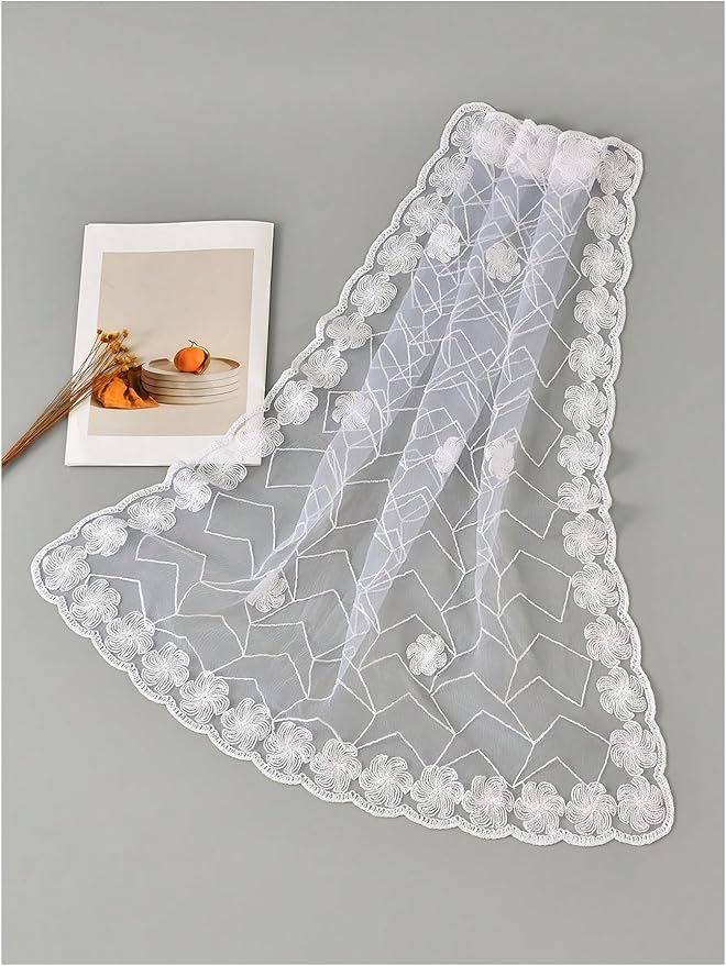 Floerns Women's Flower Embroidery Hair Scarf Headband Sheer Lace Hair Bandana