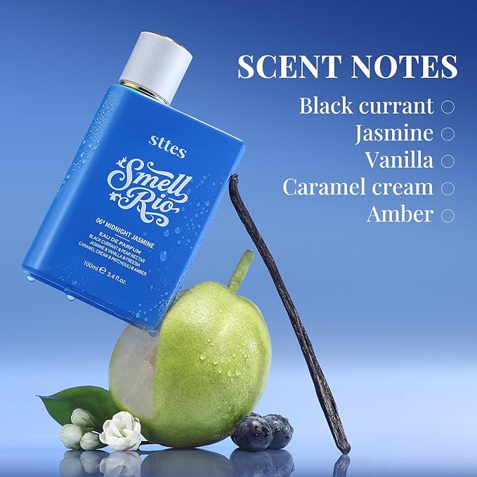 Sttes Perfume 06# (2-PACK) – Perfume for Women – Long-Lasting Hair Black Currant, Vanilla & Jasmine Notes – Elegant Scentual Fragrance Eau de Parfum 2 Bottles Total 6.8 fl oz