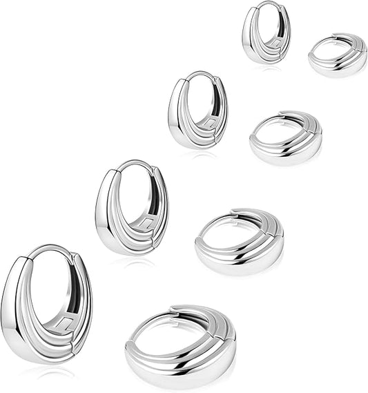 Small Gold Huggie Hoop Earrings Set for Women Men Hypoallergenic 14K Plated Stack Cartilage Earrings, Multiple Piercing Lightweight Mini Thin Cute Dainty Trendy Jewelry Set Christmas Gifts for Women