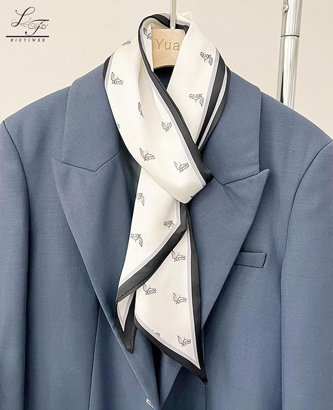 Head Scarf Hair Neck Scarves For Women Purse Bag Scarfs For Handbags Silky Long Thin Satin Headscarf Fashion