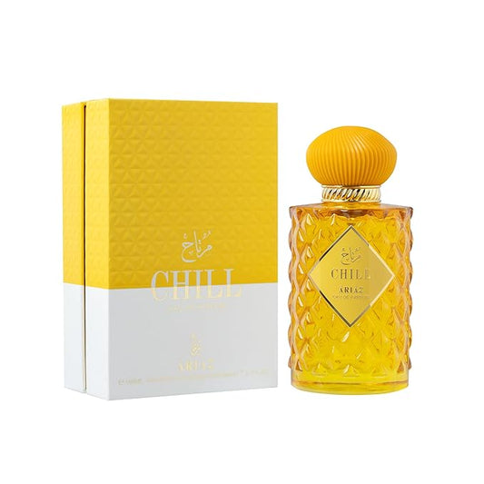 ARIAZ Chill Women Eau De Parfum 3.4 Oz - Fruity Floral Gourmand Perfume with Apple, Lemon, Freesia, Strawberry, Marshmallow, Vanilla, Raspberry & Musk - Sweet Everyday Fragrance