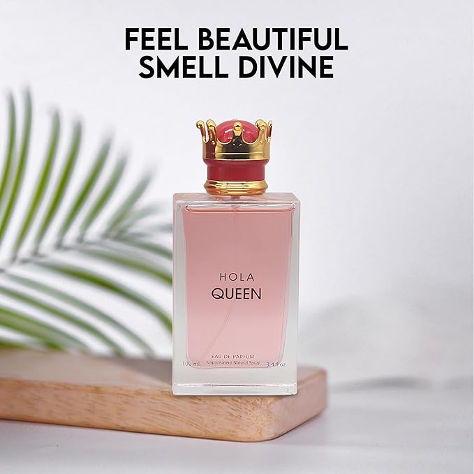 Hola Queen Women Perfume Long Lating Eau De Parfum–Fresh And Trendy Natural Spray Fragrance For Effortless Chic 3.4 Fl Oz For Daily Used