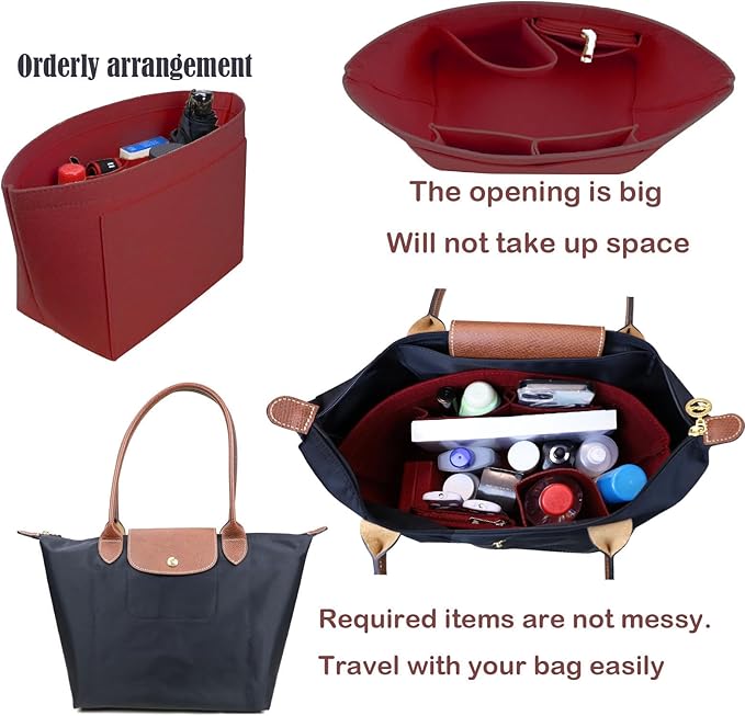 Lckaey Purse Organizer Insert for lle pliage organizer insert Handbags Organizer 1012claret2-M