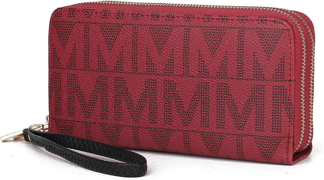 MKF Collection Wristlet Wallet for Women, Small Vegan Leather Credit Card Holder with Zipper Coin Pocket Wallet Purse Handbag By Mia K