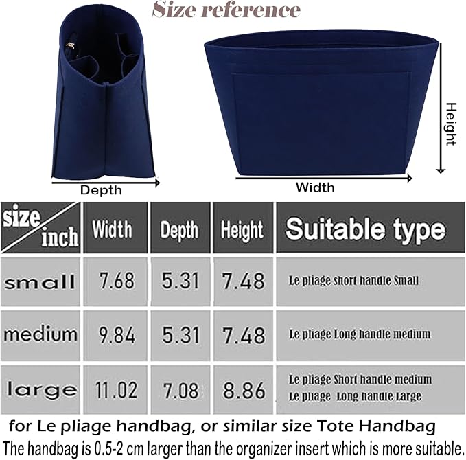 bag Organizer Insert for le pliage organizer insert Handbags Organizer1012blue-M