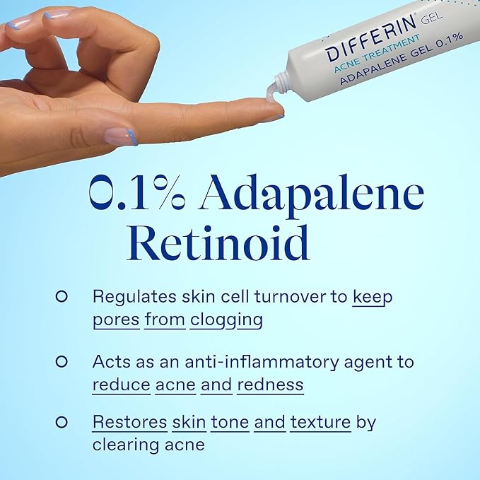 Differin Acne Skin Care Kit, Differin Gel Retinoid Acne Treatment for Face with 0.1% Adapalene & 5% Benzoyl Peroxide Face Wash & Body Wash, Designed for Pimple and Acne Prone Skin (Pack of 10)