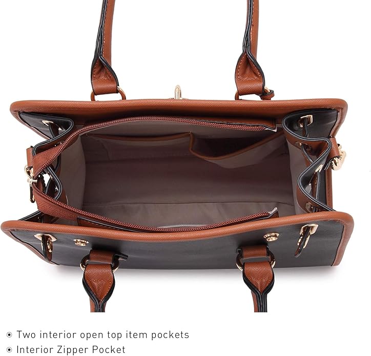 Dasein Women Handbags Top Handle Satchel Purse Shoulder Bag Hobo Bag Work Bag Set 2pcs