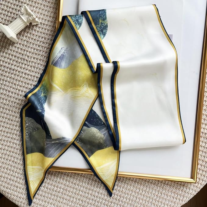 Silk Head Scarf for Hair Fashion Headwrap for Women Lightweight Neck Tie
