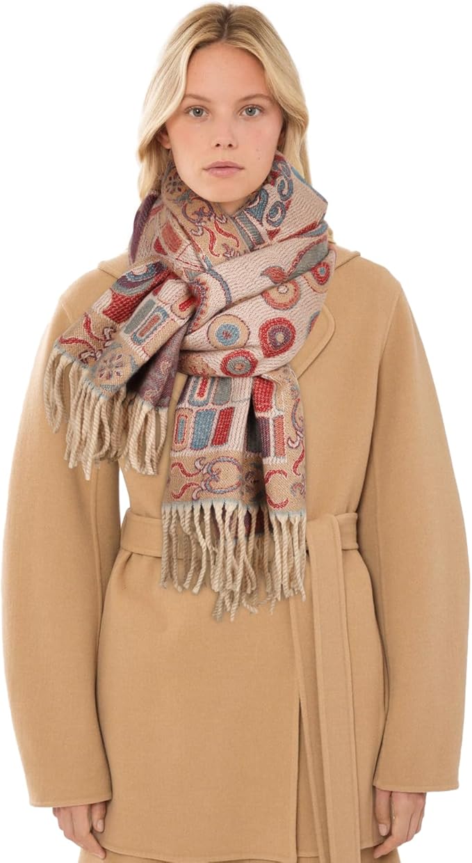 EXTREE Scarfs for Women Pashmina Silky Shawl Wrap for Evening Dressing Blanket Open Front Poncho Cape