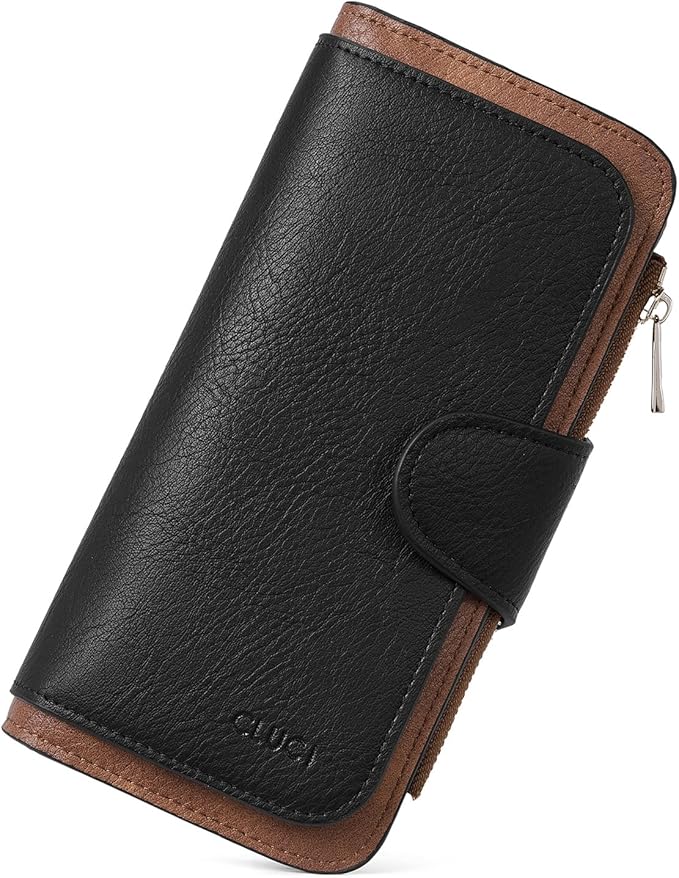 CLUCI Wallet For Women PU Leather RFID Blocking Womens Wallet Bifold Card Holder with ID Window Gifts for Women Birthday | RFID Blocking, Designer, Trifold, Card Holder, ID Window