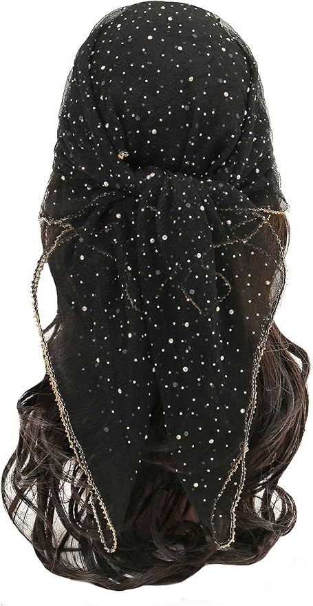 Floerns Women's Flower Embroidery Hair Scarf Headband Sheer Lace Hair Bandana