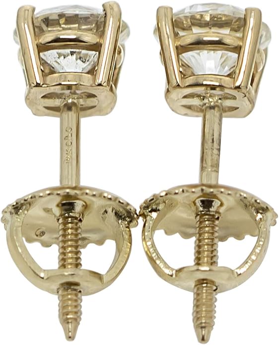 IGI Certified 14k Gold Lab-Grown Diamond Stud Earrings (I-J Color, VS2-SI1 Clarity)