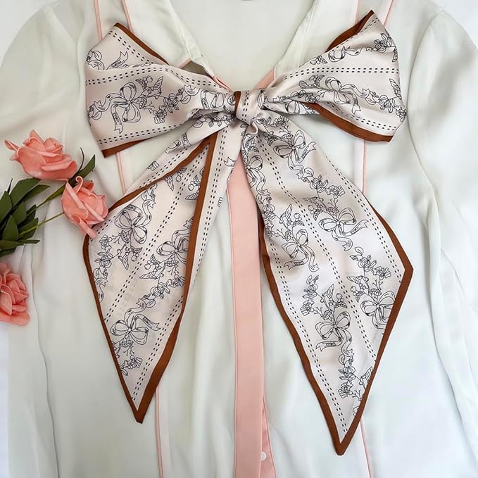 Silk Head Scarf for Hair Fashion Headwrap for Women Lightweight Neck Tie