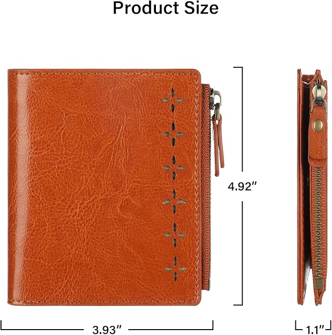 Lavemi Ultra Thin Small Compact Leather Womens Girls Wallets RFID Blocking Credit Card Holder for Women