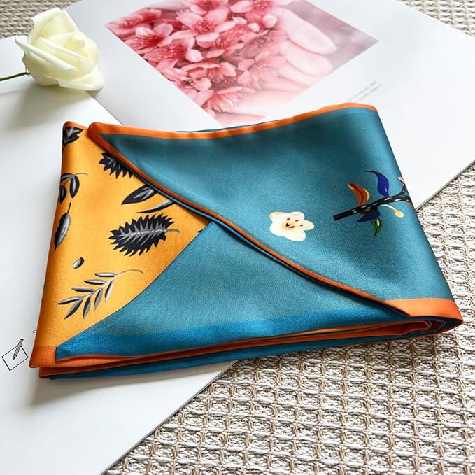Silk Head Scarf for Hair Fashion Headwrap for Women Lightweight Neck Tie