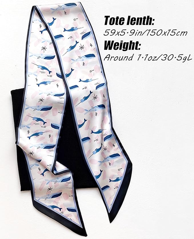 Head Scarf Hair Neck Scarves For Women Purse Bag Scarfs For Handbags Silky Long Thin Satin Headscarf Fashion
