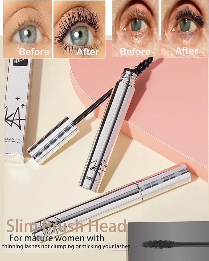 Brown Mascara for Older Women 60 Plus Waterproof,Prime Mascara Lash Hypoallergenic Máscara Volume and Length for Sensitive Eyes,Long Lasting with Thinning Lashes Volumizing Máscara for Mature Women-02