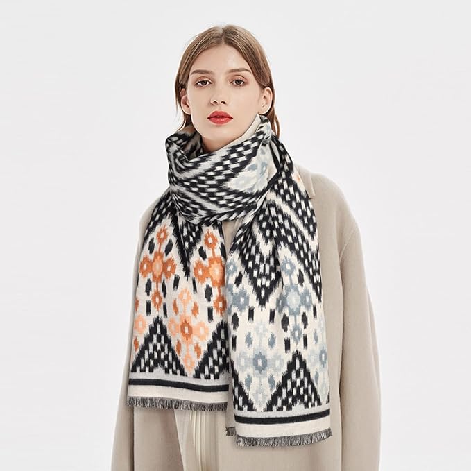 EXTREE Scarfs for Women Pashmina Silky Shawl Wrap for Evening Dressing Blanket Open Front Poncho Cape