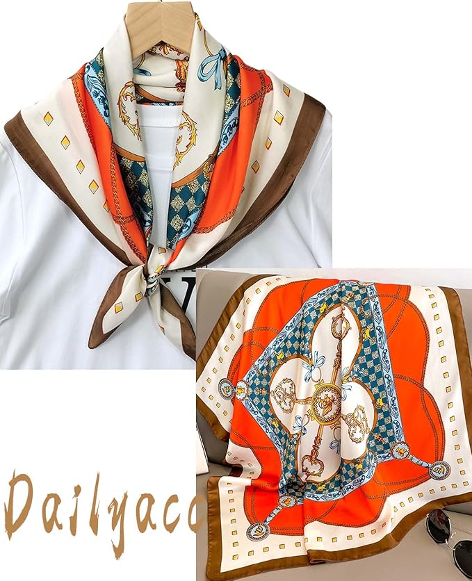 Dailyacc Hair Bandanas Scarf For Women Lightweight Fashion Neck Silk Satin Head Scarves For Sleeping Handbags Scarf