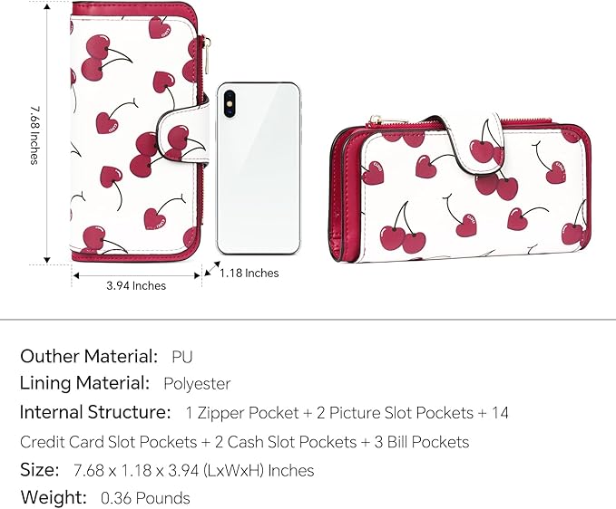 CLUCI Wallet For Women PU Leather RFID Blocking Womens Wallet Bifold Card Holder with ID Window Gifts for Women Birthday | RFID Blocking, Designer, Trifold, Card Holder, ID Window