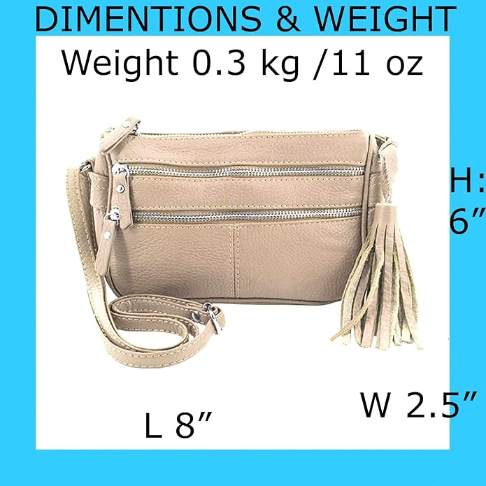 Cowhide Leather Women's Shoulder Purse Small Cross Body Organizer Bag with Many Pockets