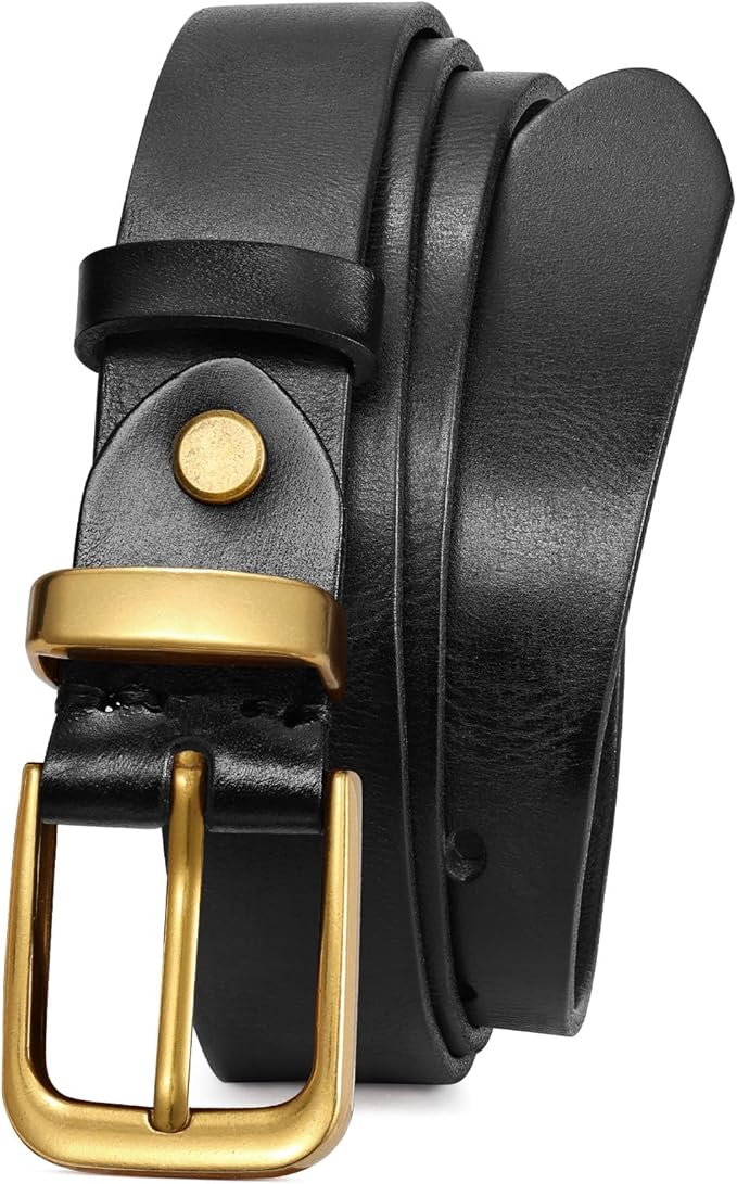 JASGOOD Women Belt Genuine leather Belt with Vintage Metal Buckle,Ladies Full Grain Leather Belt for Jeans Pants