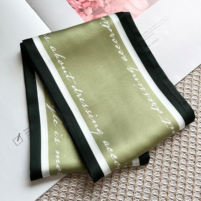 Silk Head Scarf for Hair Fashion Headwrap for Women Lightweight Neck Tie