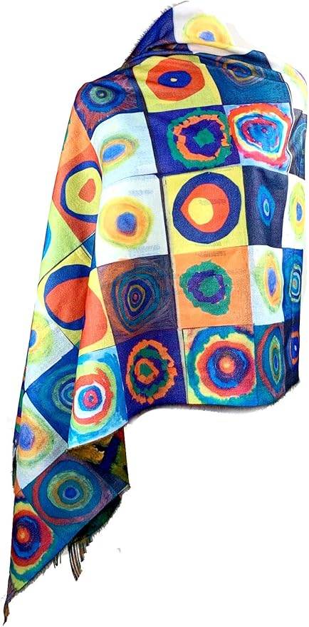 Plum Feathers Super Soft Cashmere Feel Double Sided Reversible Art Shawl Scarf Van Gogh Monet Klimt Inspired