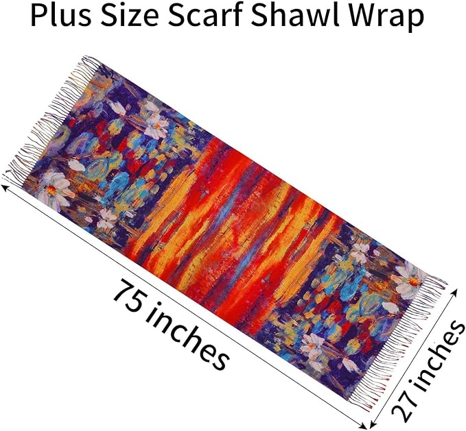 Scarf Shawl Wraps for Women Pashmina Soft Cashmere Scarf Printed Large Blanket Scarf Warm for Fall Winter