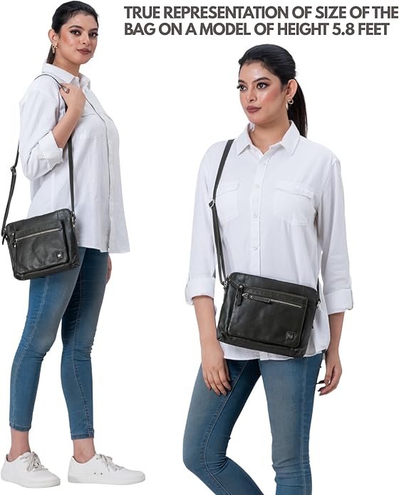 Wise Owl Accessories Small Soft Pebbled Real Leather Crossbody Handbags Purses Sling Crossover Shoulder Bag