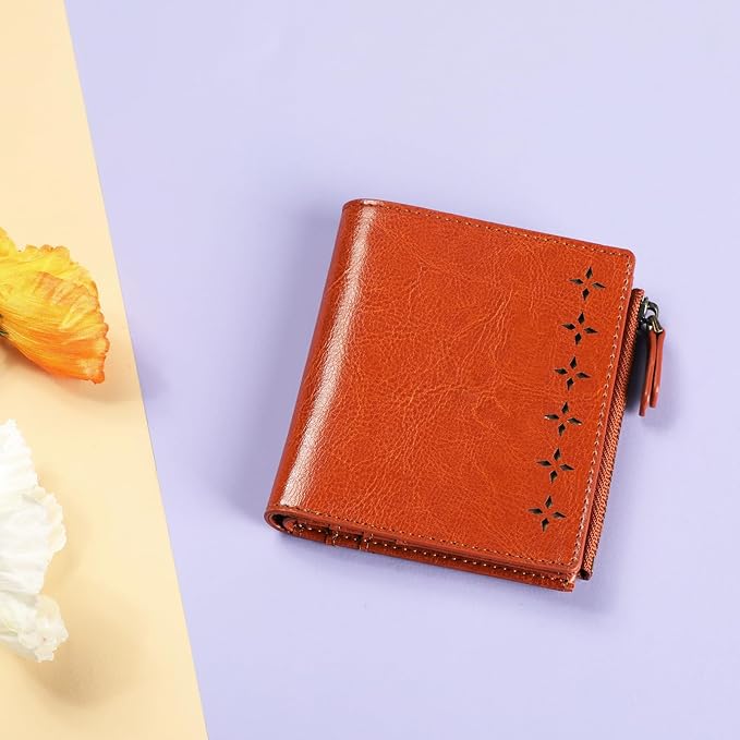 Lavemi Ultra Thin Small Compact Leather Womens Girls Wallets RFID Blocking Credit Card Holder for Women