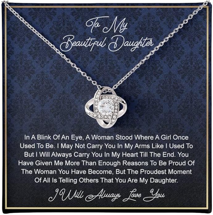 VIRAGIL To My Daughter Gift Necklace From Dad or Mom - Badass Daughter Jewelry With Heartfelt Message & Elegant Box