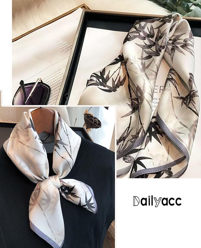 Dailyacc Hair Bandanas Scarf For Women Lightweight Fashion Neck Silk Satin Head Scarves For Sleeping Handbags Scarf