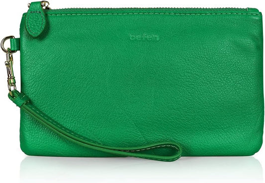 befen Genuine Leather Wristlet Clutch RFID Blocking Bag Cell Phone Wallet Purse Wristlet Wallet Purses and Handbags for Women