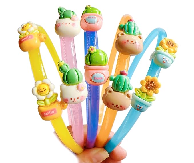 5Pcs Girls Headbands, Sunflower Hairband for Kids, Cute Cartoon Head Band, Hair Bands, Colorful Hair accessories, Party Gifts