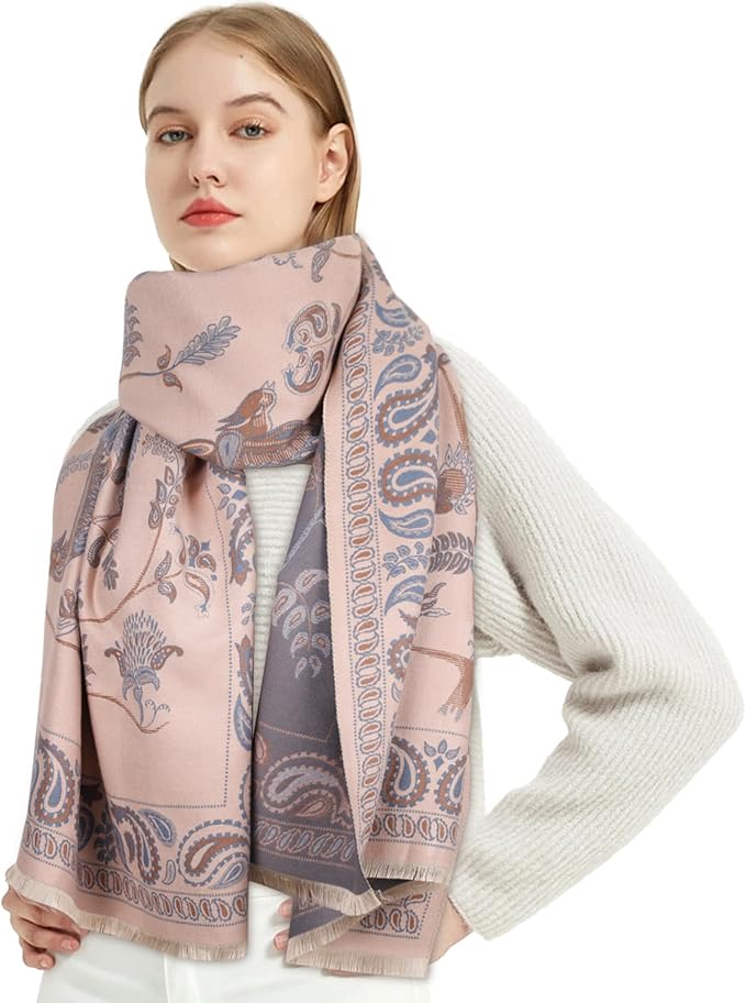 EXTREE Scarfs for Women Pashmina Silky Shawl Wrap for Evening Dressing Blanket Open Front Poncho Cape