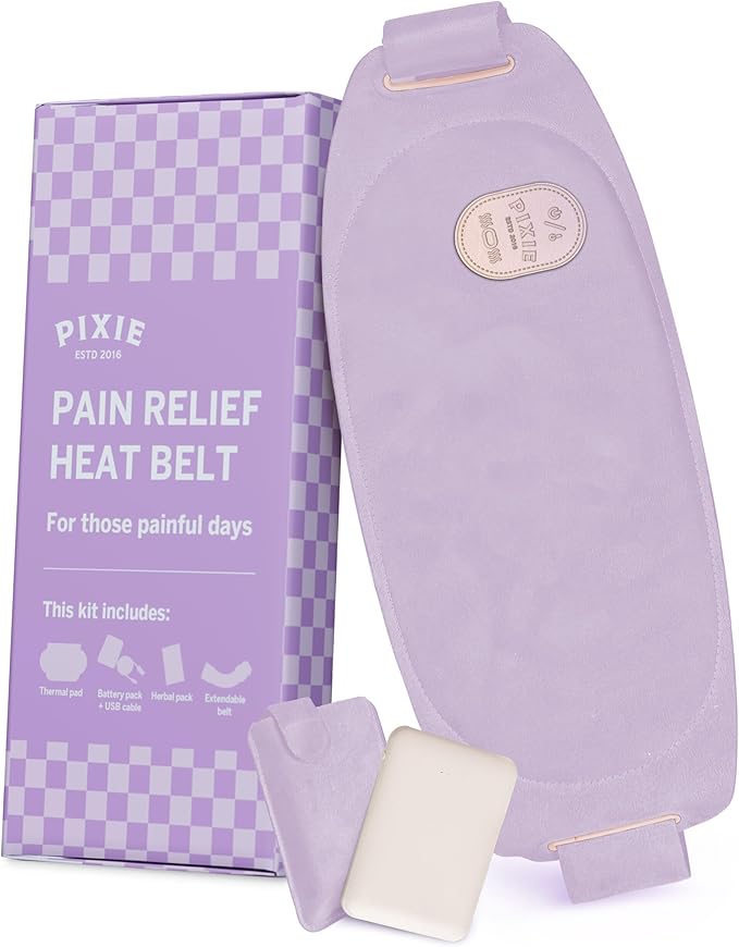 Pixie Period Heating Pad for Cramps - Thinnest Wearable Heating Pad for Feminine Care - Unnoticeable Under Clothes - Best Portable Pain Relief Heat Belt On The Market - Hours of Menstrual Pain Relief