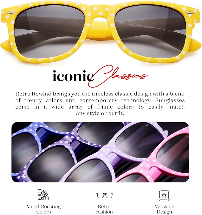 Retro Rewind Polka Dot Vintage Fashion Sunglasses for Women UV400