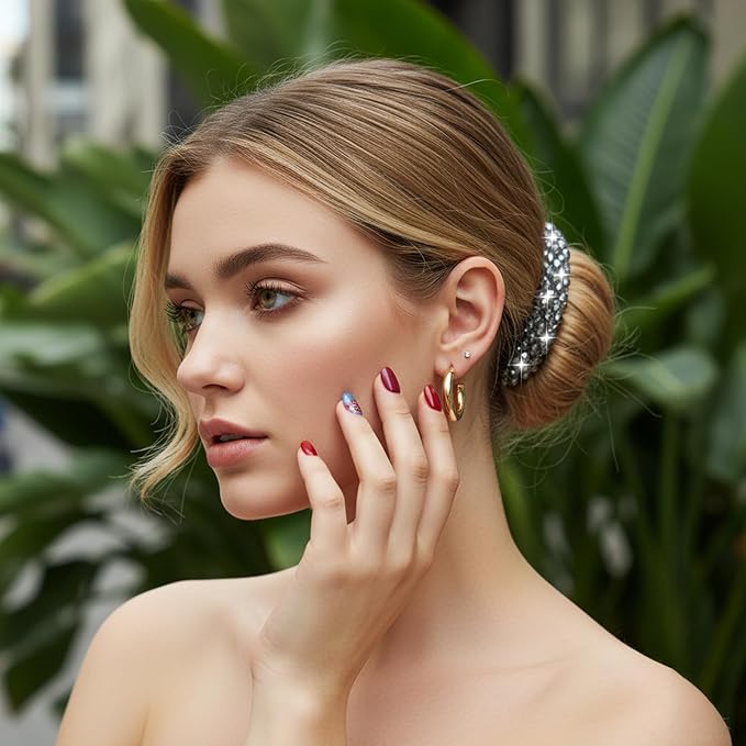 3 PCS Rhinestone Hair Tie, Sparkly Ponytail Holders,fancy Glitter Hair Scrunchies Rhinestone Hairs Accessories for Women and Girls