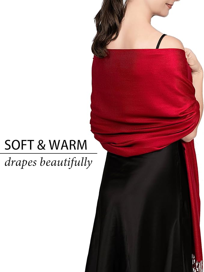 Achillea Soft Silky Pashmina Scarf for Women – Shawl Wrap for Evening Dresses, Bridesmaids, Weddings & Everyday Wear